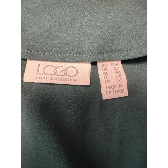 Logo by Lori Goldstein Long Sleeve Ruffle Cuffs Button Closure Blouse Size 18W - Picture 7 of 11
